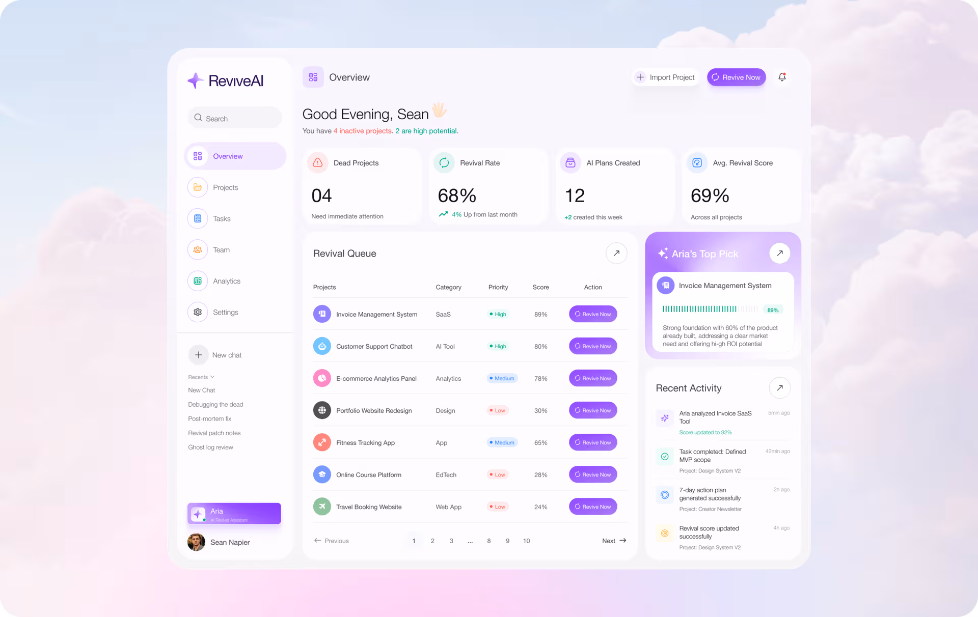 Revive AI — Intelligent automation, thoughtful UX