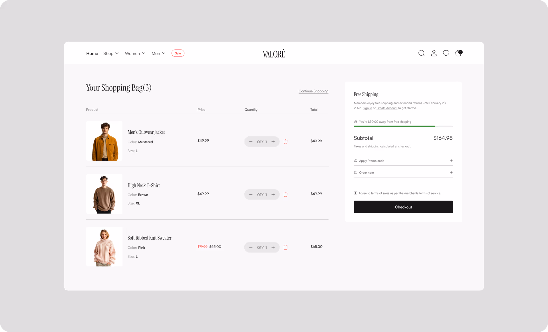 Valoré — Editorial pace, effortless checkout